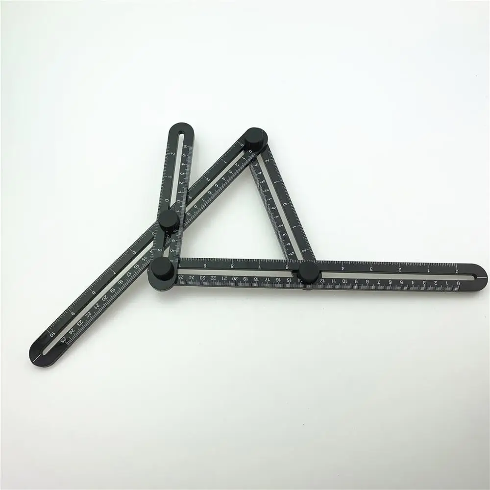 Règle pliante à quatre côtés, Transformation polygonale multifonctionnelle et positionnement polyvalent des carreaux pour le travail du bois