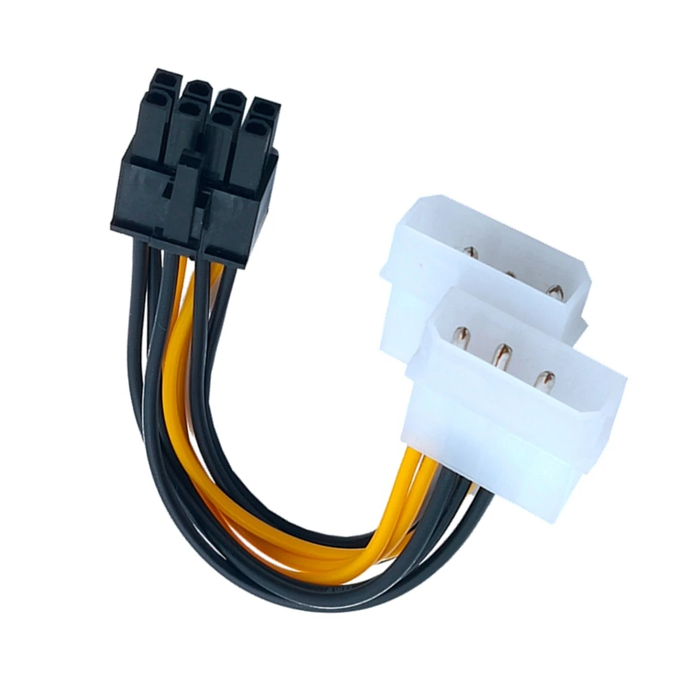 Neue Heiße 6 inch 2 x Molex 4 pin zu 8-Pin PCI Express Video Karte Pci-e ATX NETZTEIL power Converter Kabel-Molex zu Pcie 8 pin