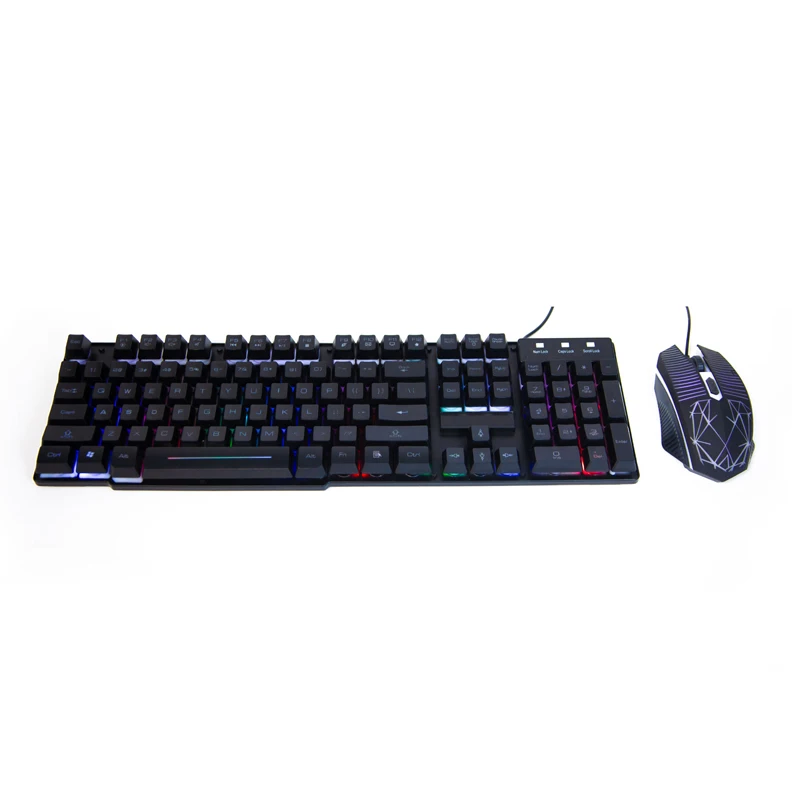 Mechanical Feel Gaming Keyboard and Mouse with 19 Anti-ghosting Keys Keyboard and Mouse Gamer for PC Notebooks Laptops Gamer