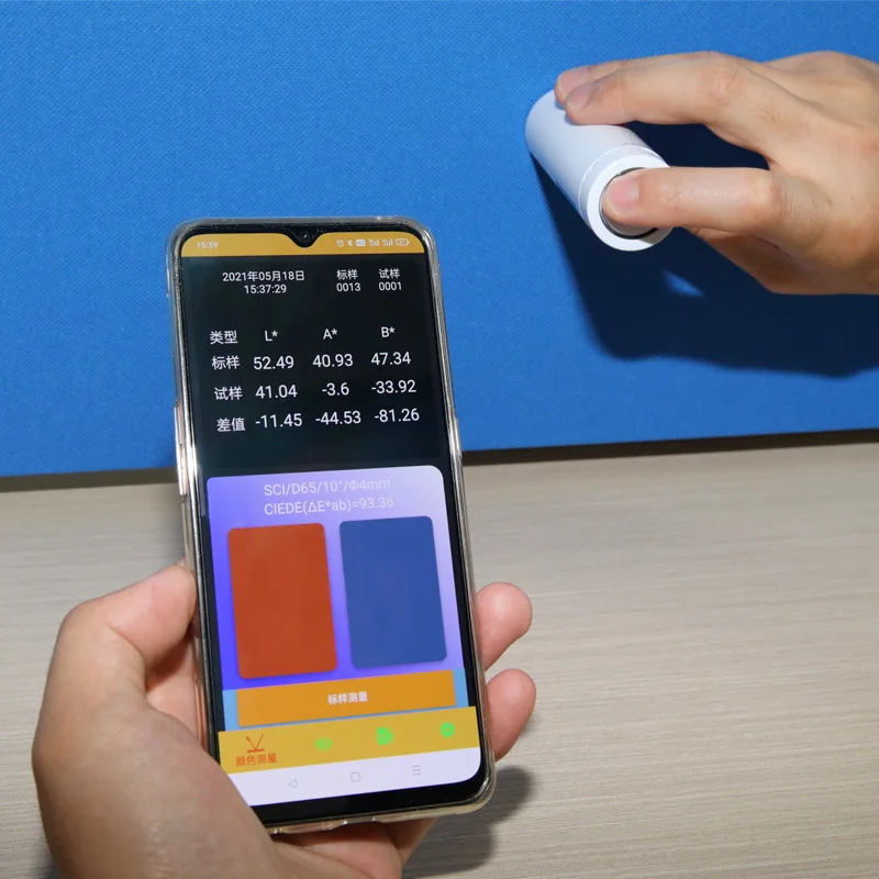 Imagem -03 - Leitor de Cor Profissional Cr2 3nh Bluetooth 50 com App Colorímetro Sensor Ótico Duplo da Distância e Luz 400700nm do Espectro Completo