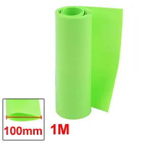 Hot Sale1PCS 100mm Flat Width 1M Length PVC Heat Shrink Tube Green for 18650 Batteries Insulation casing Heat shrink