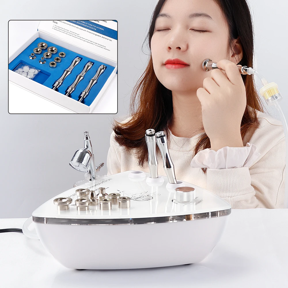 2 in 1 Diamond Dermabrasion Exfoliation Machine Nano Moisturizing Water Sprayer Remove Blackhead Wrinkle Facial Peeling Machine