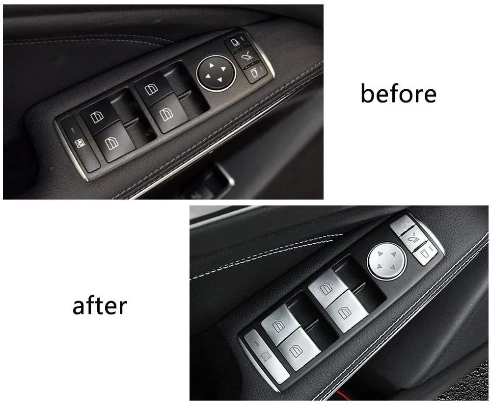 ABS Plastic Window Lift Switch Button Cover Trim Car Accessoires Silver For BMW A B C E GLE GLA CLA GLK ML W212 W204