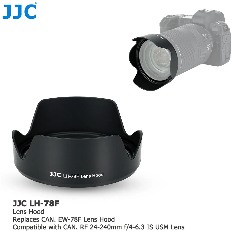 JJC Reversible Lens Hood Lens Shade for Canon RF 24-240mm f4-6.3 IS USM Lens on EOS R6 R5 RP R Ra C70 Camera Replace EW-78F Hood