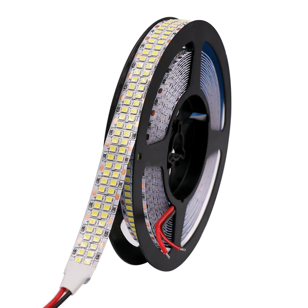 5M 12V 24V SMD 2835 Led Strip Light 480LEDs/m 2400LED Double Row Flexible Led stripe Tape Ribbon Waterproof IP67 Home Decoration