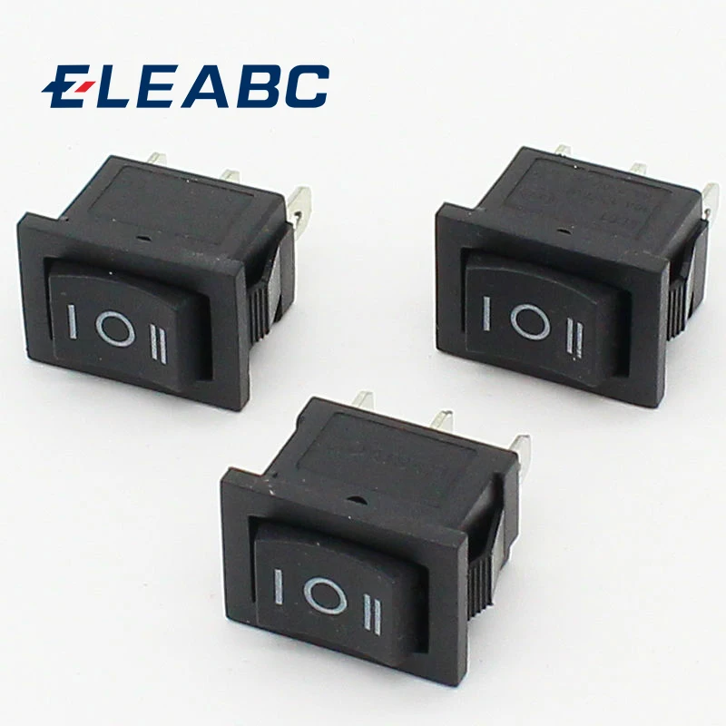 3 position rocker switch 3 pins on off on snap switch  5pcs