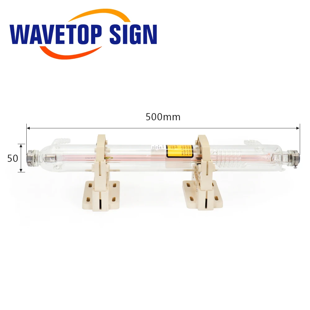 WaveTopSign Co2 Laser Tube Length 500mm 20W Laser Glass Tube Dia. 50mm use for CO2 Laser Engraving and Cutting Machine