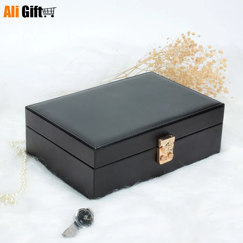 Jewelry Box Female Jewelry Storage Box Multi-function Ring Box Earring Portable Makeup Organizer Storage European Princess