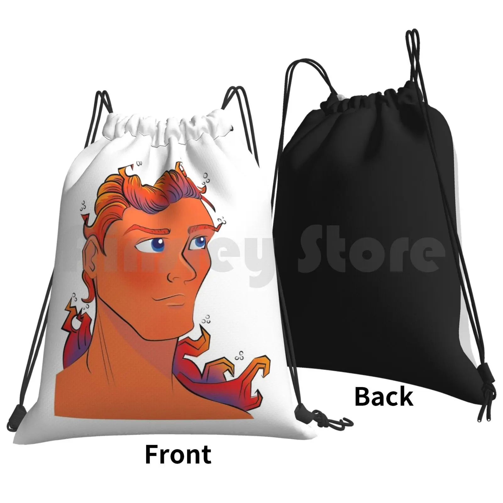 Beautifull Fire Backpack Drawstring Bag Riding Climbing Gym Bag Fire Hero Superhero Vector Cute Guy Handsome Flame