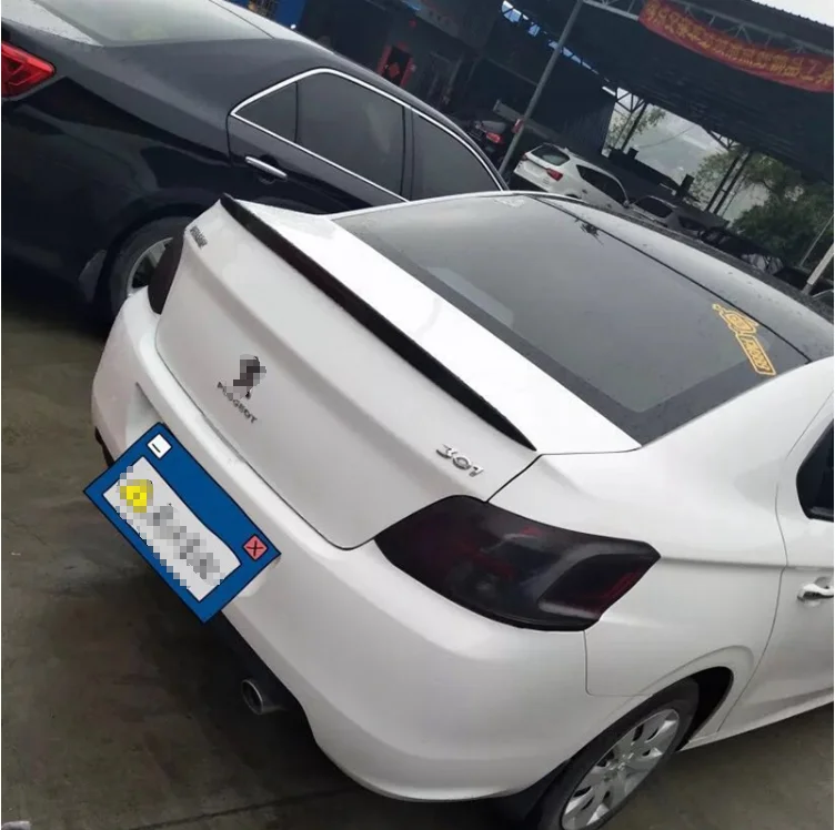 For Peugeot 301 Spoiler High Quality ABS Material Car Rear Wing Primer Color Rear Spoiler For Peugeot 301 Spoiler 2013-2015