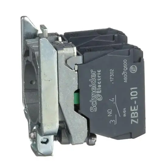 

ZB4BZ103 Single contact block with body/fixing collar, metal, screw clamp terminal, 2 NO