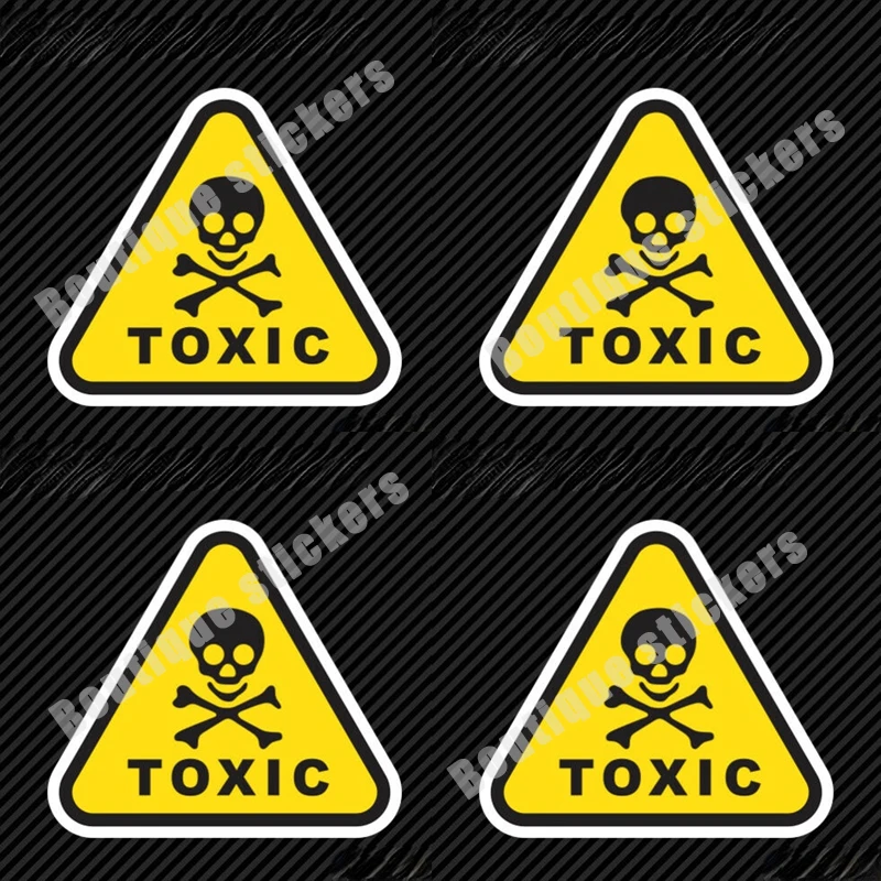 Toxic Warning Sticker Decals Vinyl Death Poison Hazard Hot Selling High-quality Warning Stickers To Remind Everyone PVC