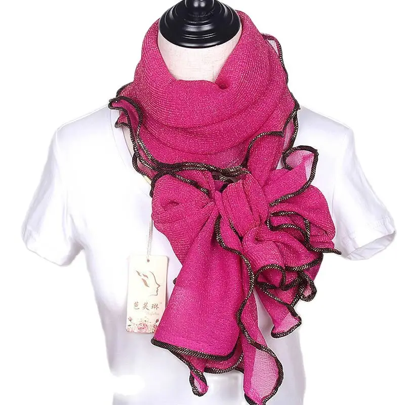 Light Weight Trendy Women Gauze Plain Color Veil Church Mantilla Scarf Wrap Women's Breathe Absorb Sweat Lace Scarf