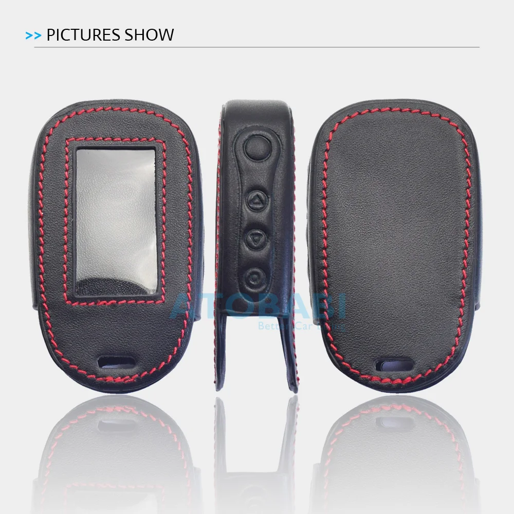 Leder Auto Schlüssel Fall Für StarLine B92 B62 B94 B64 B95 X96 Zwei Weg Auto Alarm System LCD Fernbedienung anhänger Protector Abdeckung Haut – Detail 4