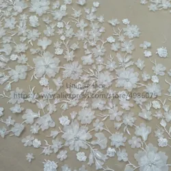 2019 Elegant 3D lace fabric laser wedding dress lace farbic worldwide shipping 130cm width