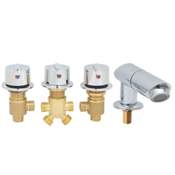 Torneira da banheira split 2 way dividir cachoeira triplo lidar com interruptor de bronze válvula controle armário do banheiro chuveiro misturador da sala