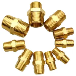 Conector de tubería de latón, rosca macho, acoplador de cobre, 1/8 