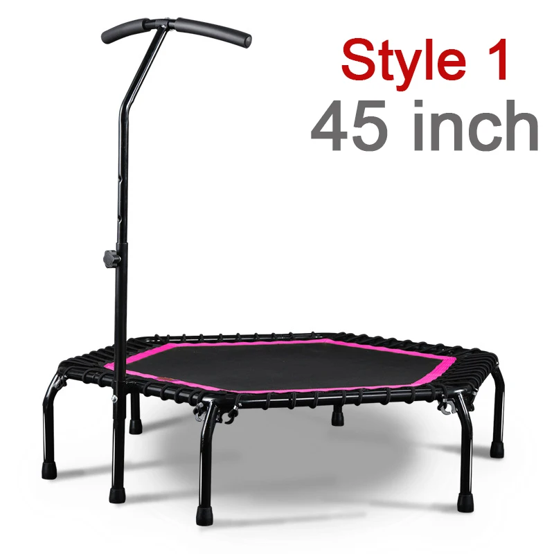 Silent Foldable Fitness Trampoline 45/48 Inch with Handle,Indoor Outdoor Rebounder for Adults&Kids,Home Aerobic Exercise Jumping