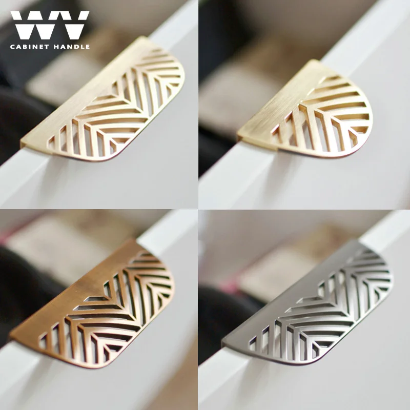 WV 64mm Leaf Kitchen Cabinet Storage Handles Door Handle Closet Dressers Drawer Wardrobe Gold Furniture Handles Drawer Knobs