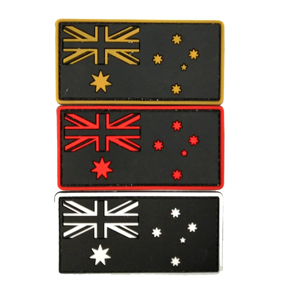 AHYONNIEX 1 Pc High Quality 3D PVC Australian Flag Badge Tactical Morale Cloth Sticker Patch DIY