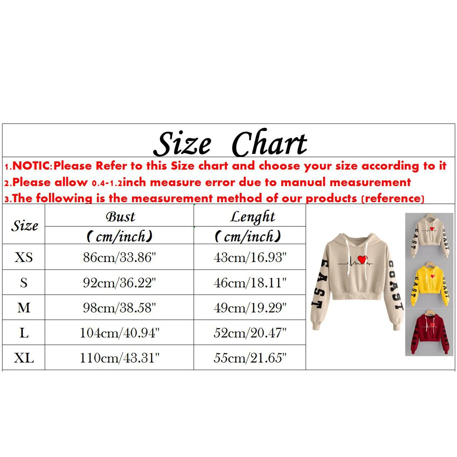 Letter Heart Print 90s Hoodie Woman Sweatshirt R Print Long Sleeve Short Tops Round Neck Sweatshirt Hooded Casual Daily Wear