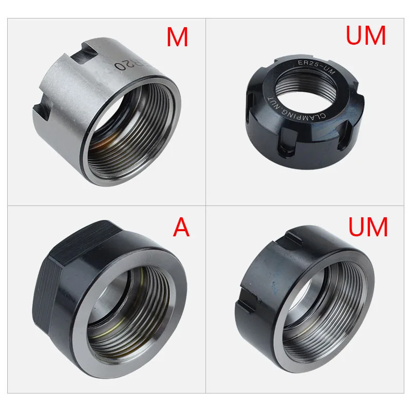 A/M/UM MS type ER8 ER11 ER16 ER20 ER25 ER32 Collet nut chuck Clamping Nuts For CNC lathe Milling Chuck Holder Lathe clamping nut