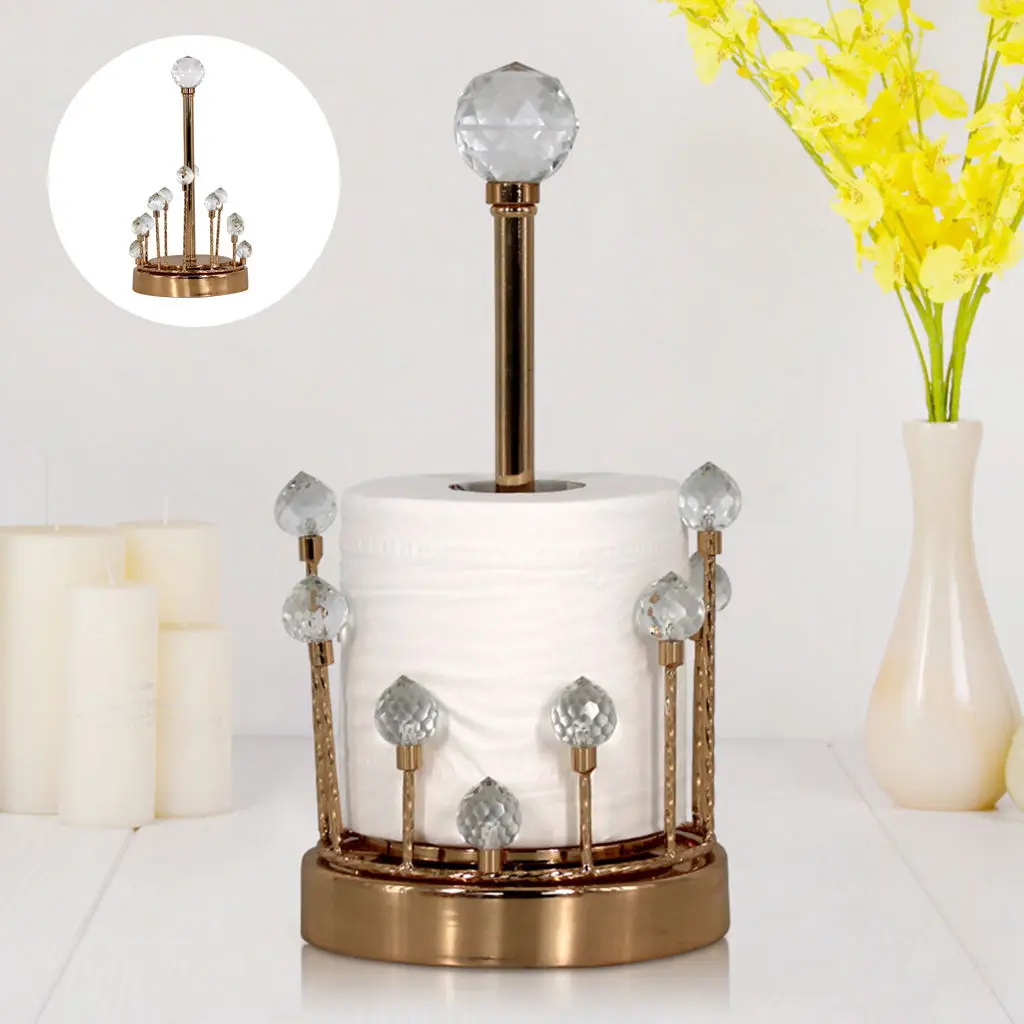 Multipurpose Decorative Bathroom Paper Towel Holder Crystal Stone Ornament Kitchen Table Accessory Home Decor Handcraft