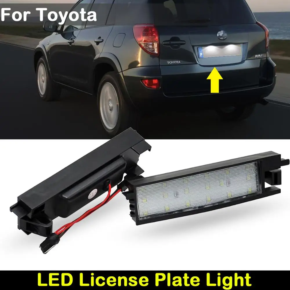 

For Toyota RAV4 Aygo Auris II Yaris I IQ VITZ Corolla Scion iM Car Rear white LED license plate light number plate lamp