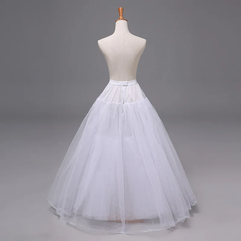 Robe de mariée à trois couches, filet dur sans barre en acier, couleur unie, accessoires pour robe complète