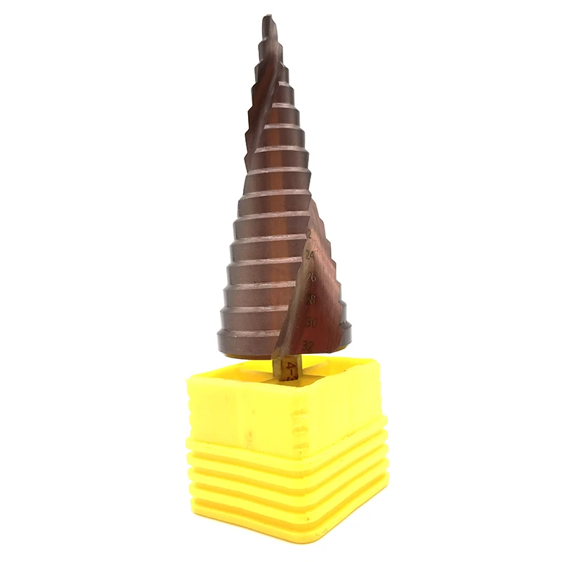 4-12mm 4-20mm 4-32mm M35 Cobalt Step Drill Bit Set Tapered HSS-CO HSS Drill Bit Kit Spiral Groove Hex Shank for Stainless Steel