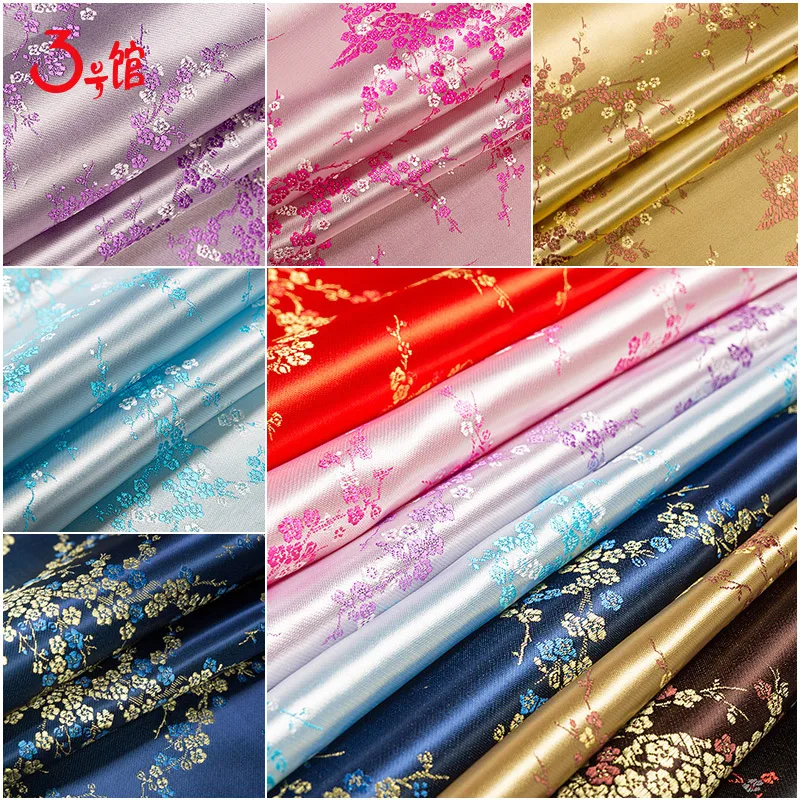 Chiński styl Vintage tkanina żakardowa Cheongsam brokatowa satyna tkanina na szycie sukienki i torby DIY TJ0243