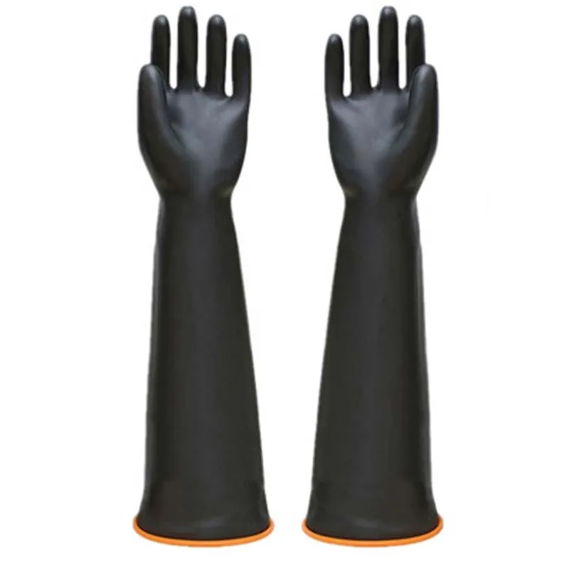 Double-layer rubber anti-corrosion acid-alkali gloves oil-resistant industrial protective gloves