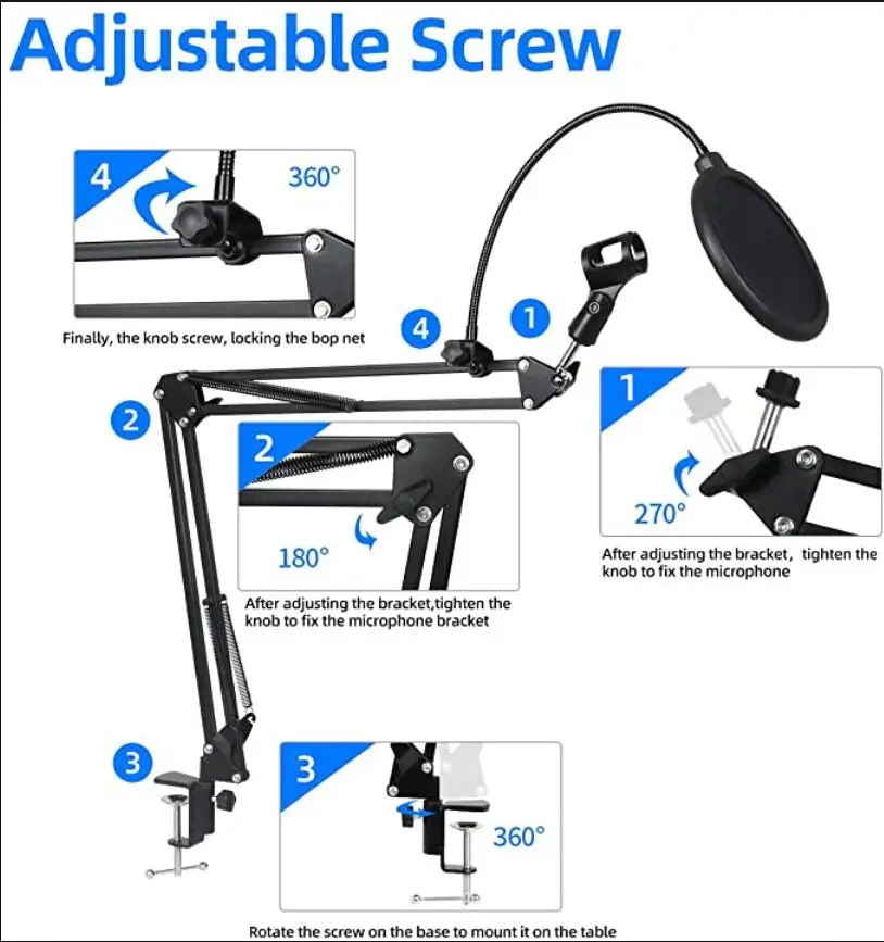 Nb35 ميكروفون مقص الذراع حامل حامل ، ترايبود حامل ، لايف ناتئ قوس ، العالمي صدمة جبل