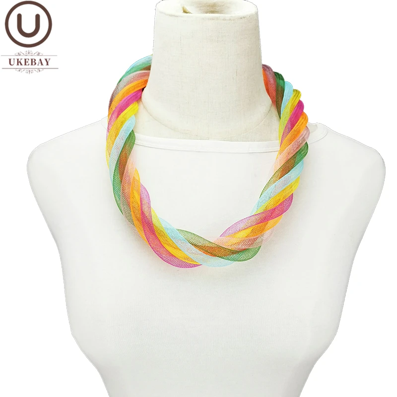 

UKEBAY New Multicolour Choker Necklace Women Collar Soft Necklaces Wedding Party Clothes Accessories Bohemian Designer Jewelry