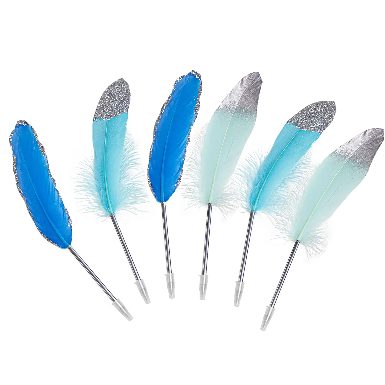 1Pc Blue Feather Ballpoint Pen Vintage Elegant Roller Ball Pen Kawaii Wedding Party Signature Pen Christmas Gift School Supplies