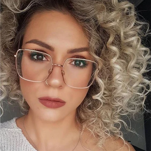 Imagen 2 del producto Montura de gafas transparentes cuadradas clásicas para mujer, gafas de sol a la moda de marca, antiluz azul, Vintage