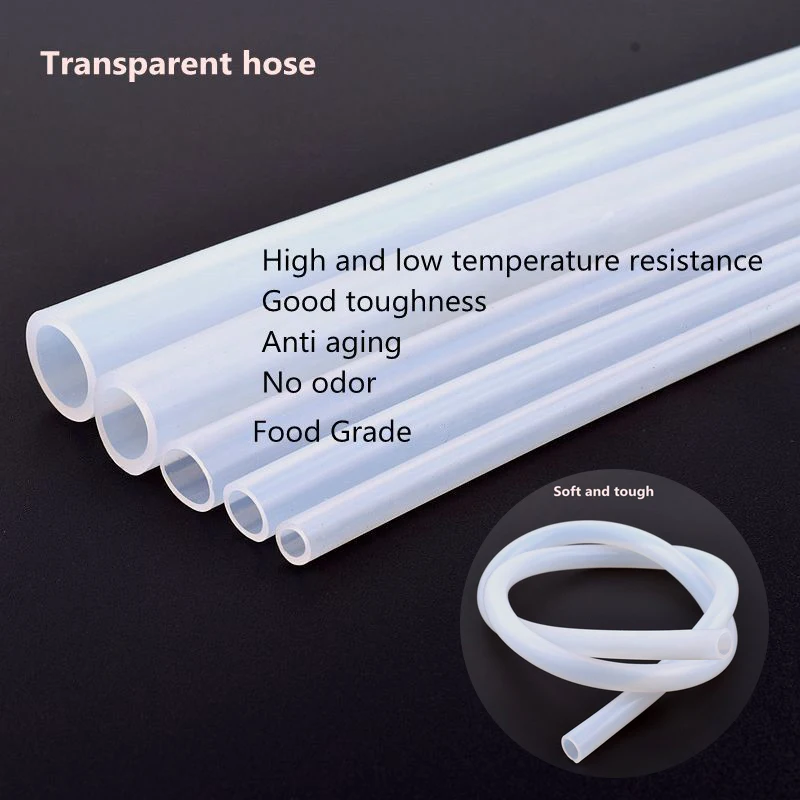 1 Meter Transparent Food Grade Silicone tube 4 6 8 10 12 16 20 25 32 38mm Flexible Garden Rubber hose Aquarium Soft Tubing Hose