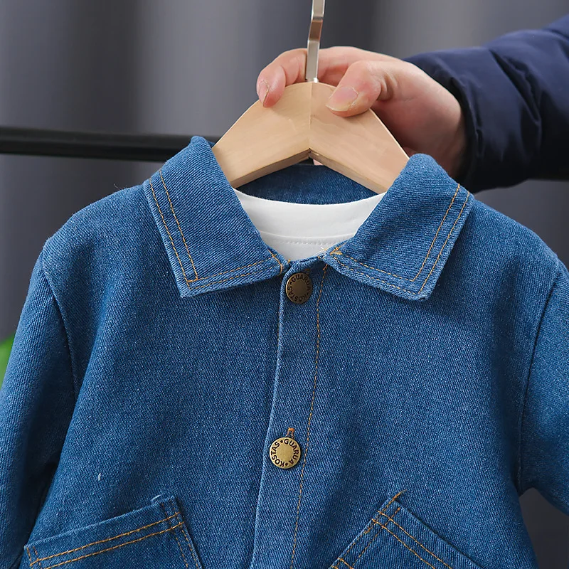 Cute Cartoon Denim Jackets For Girls Spring Autumn Long Sleeve Baby Girls Coat Children Outerwear Toddler Girl Clothes 1 2 3 4Y