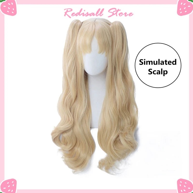 Ereshkigal Wig Fate Cosplay Pigtails Long Curly Servant Lancer Blonde Heat Resistant Adult Halloween Role Play