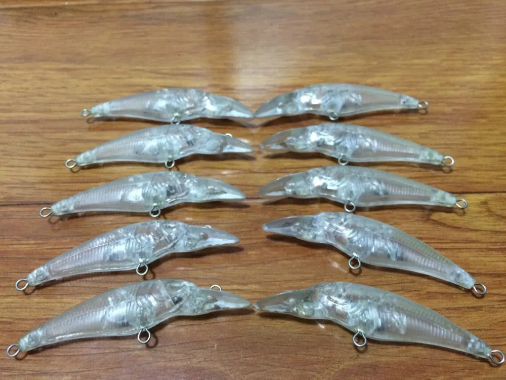 

10pcs Unpainted Minnow Hard Baits Blank Fishing Lure Body 2 3/4 Inch 1/8 OZ Blank lures JS#29