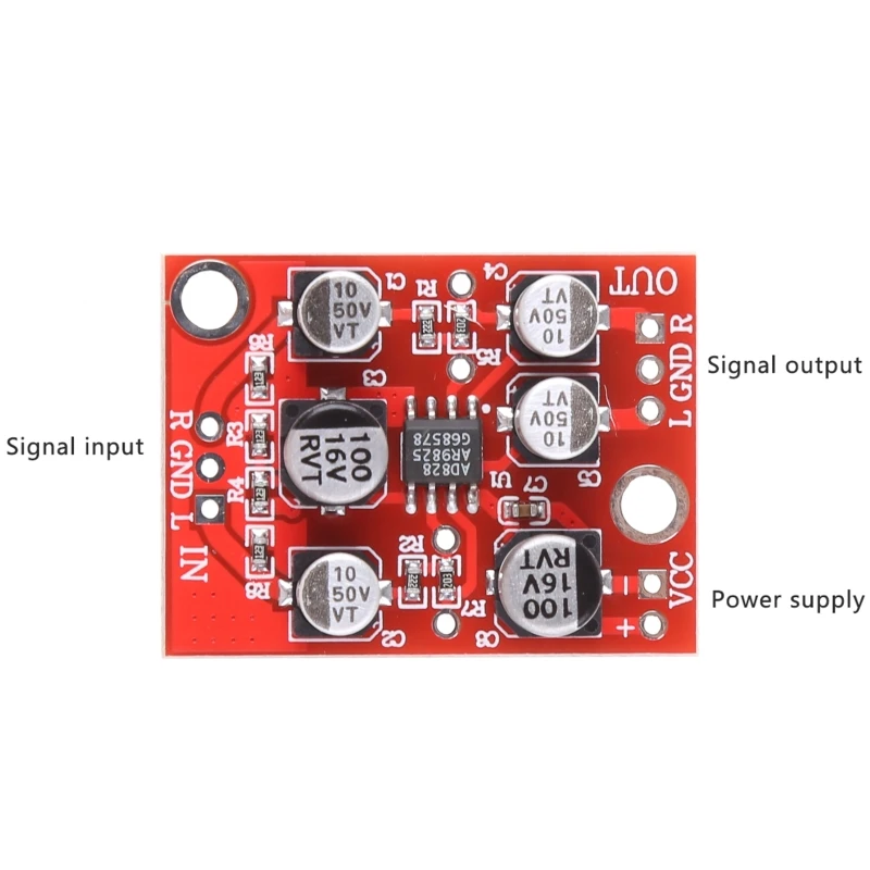 DC 5V-15V 12V AD828 Stereo Preamp Power Amplifier Board Preamplifier Module