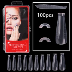 100/120pcs Poly Nail Gel Quick UV Building Mold Tips Heart Nail Dual Acrylic Cover Forms Finger Extension Nails Art Accessories