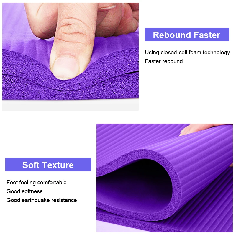 Yoga Mat 10mm NBR Three-piece Non-slip Pilates Beginners Fitness Dance Home Fitness Gymnastics 183*61*1cm Meditation Cushion