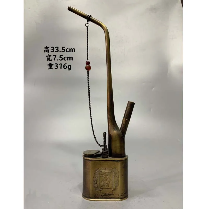 

Chinese Old Antiques Early collection Carving brass pipe hookah bag tobacco pot pure copper Handmade Smoking Pipe