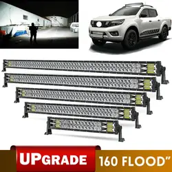 Światło CO 32 cali 620W zakrzywiona listwa świetlna Led samochód podwójny rząd Spot Flood Beam jazdy Offroad Led światło robocze ciężarówka 4x4 SUV ATV 12V 24V