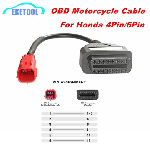 혼다 4Pin 혼다 6Pin obd 오토바이 케이블 16Pin 플러그 케이블 진단 케이블 4Pin 6Pin obd2 16Pin For Yamaha/Kawasaki