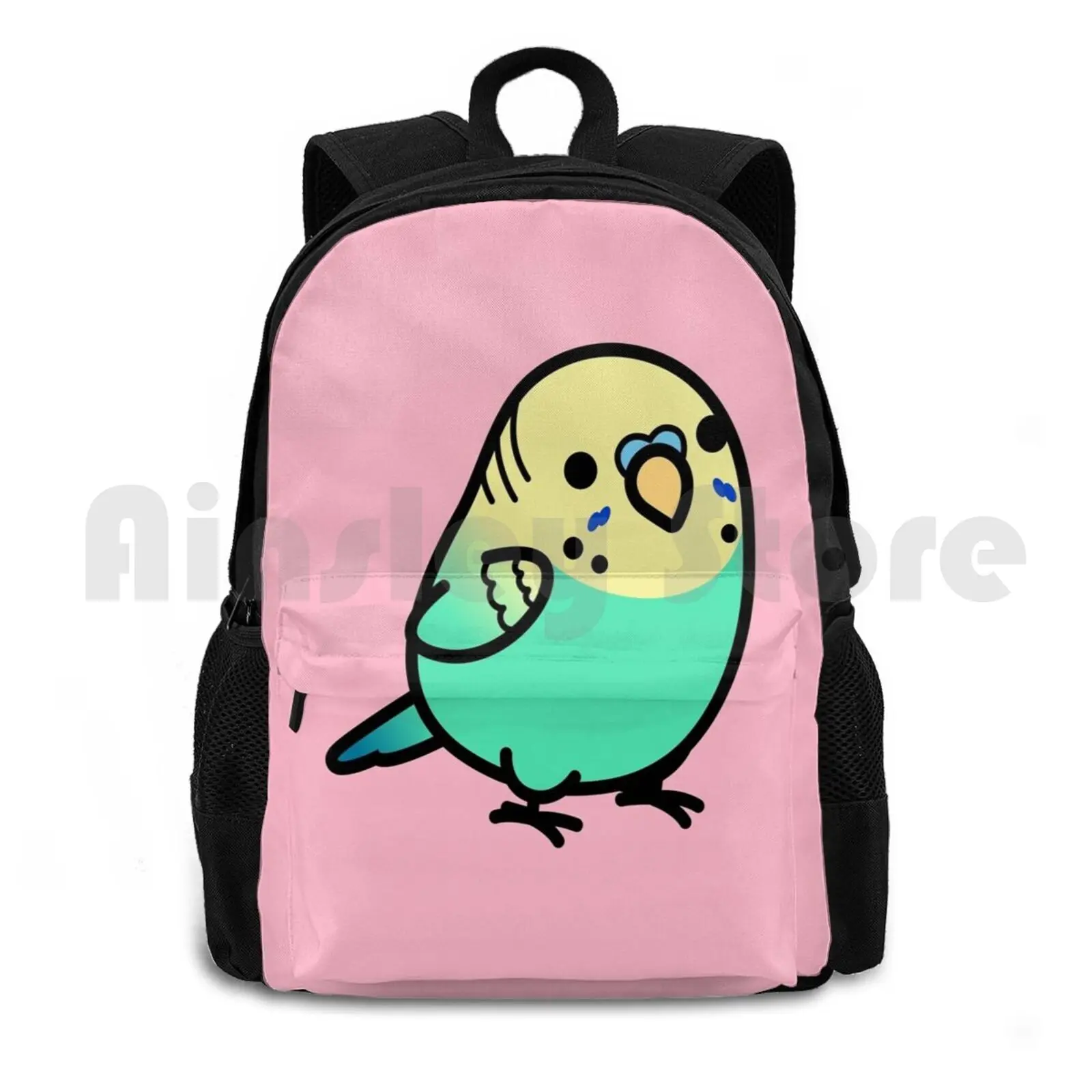 Chubby Sky Blue Yellow-Headed Budgie Outdoor Hiking Backpack Riding Climbing Sports Bag Sky Blue Budgie Parakeet Budgie