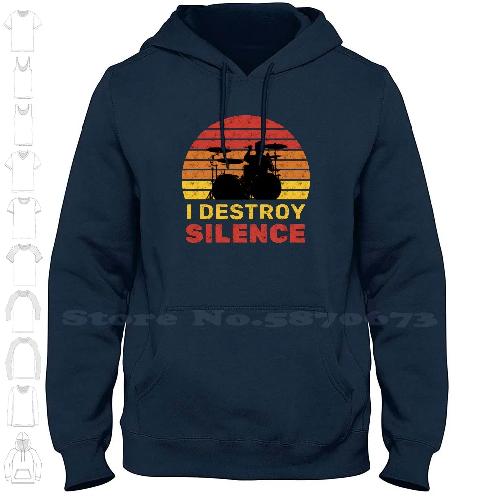 I Destroy Silence Drummer Hoodies Sweatshirt For Men Women I Destroy Silence Drummer Drums Percussionist Tape Noise Loud