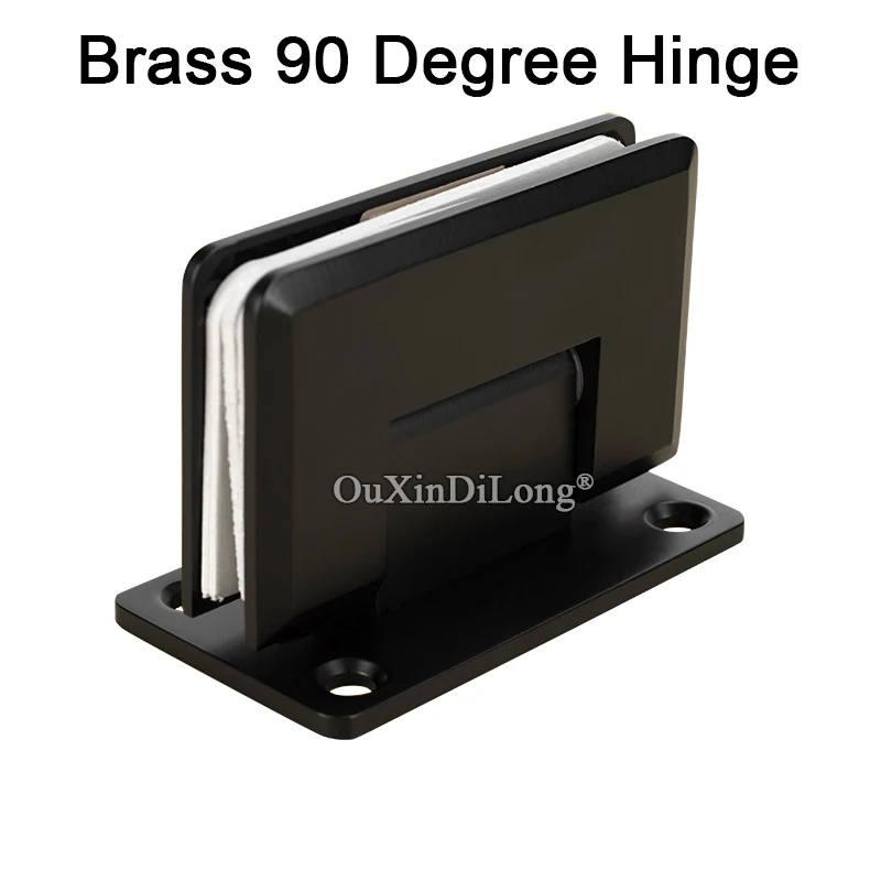 

2PCS Black Frameless Shower Brass Door Clamp Durable 90 Degree Hinges Glass Clip Door Fittings Door Clamp Bracket GF393