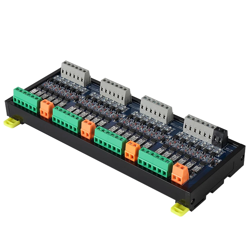 Huaqingjun 24-Channel 3A Self-recovery PLC Expansion Board QJ-24TS-DC DC Module for Hydraulic Valve